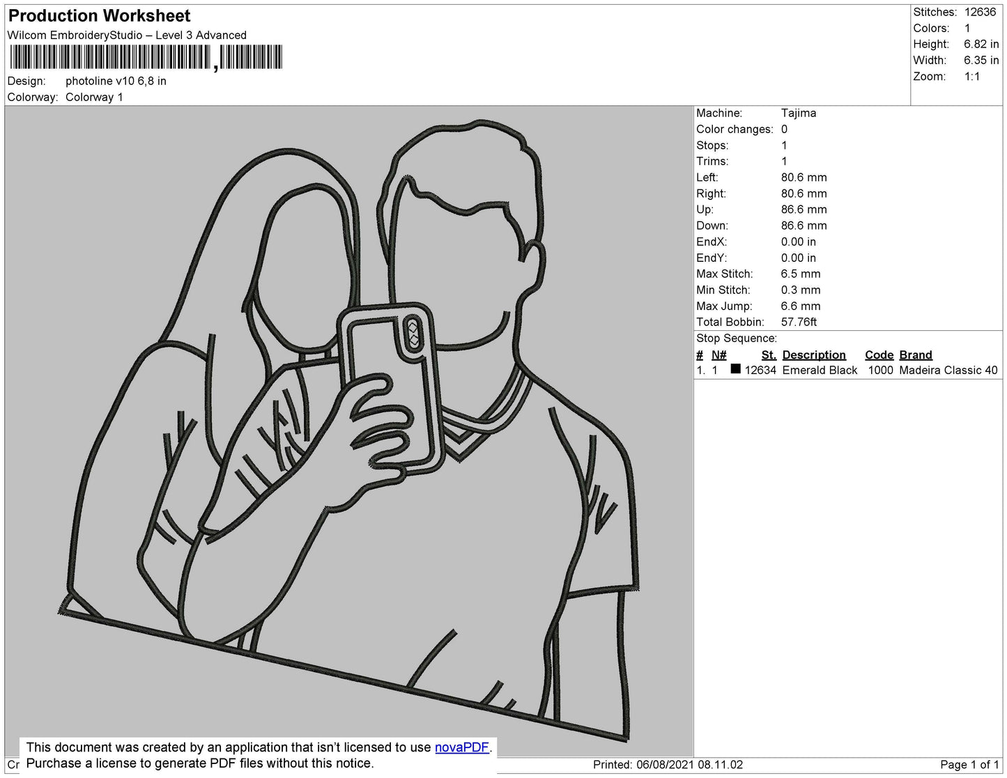 Photoline V10 Embroidery File 4 size