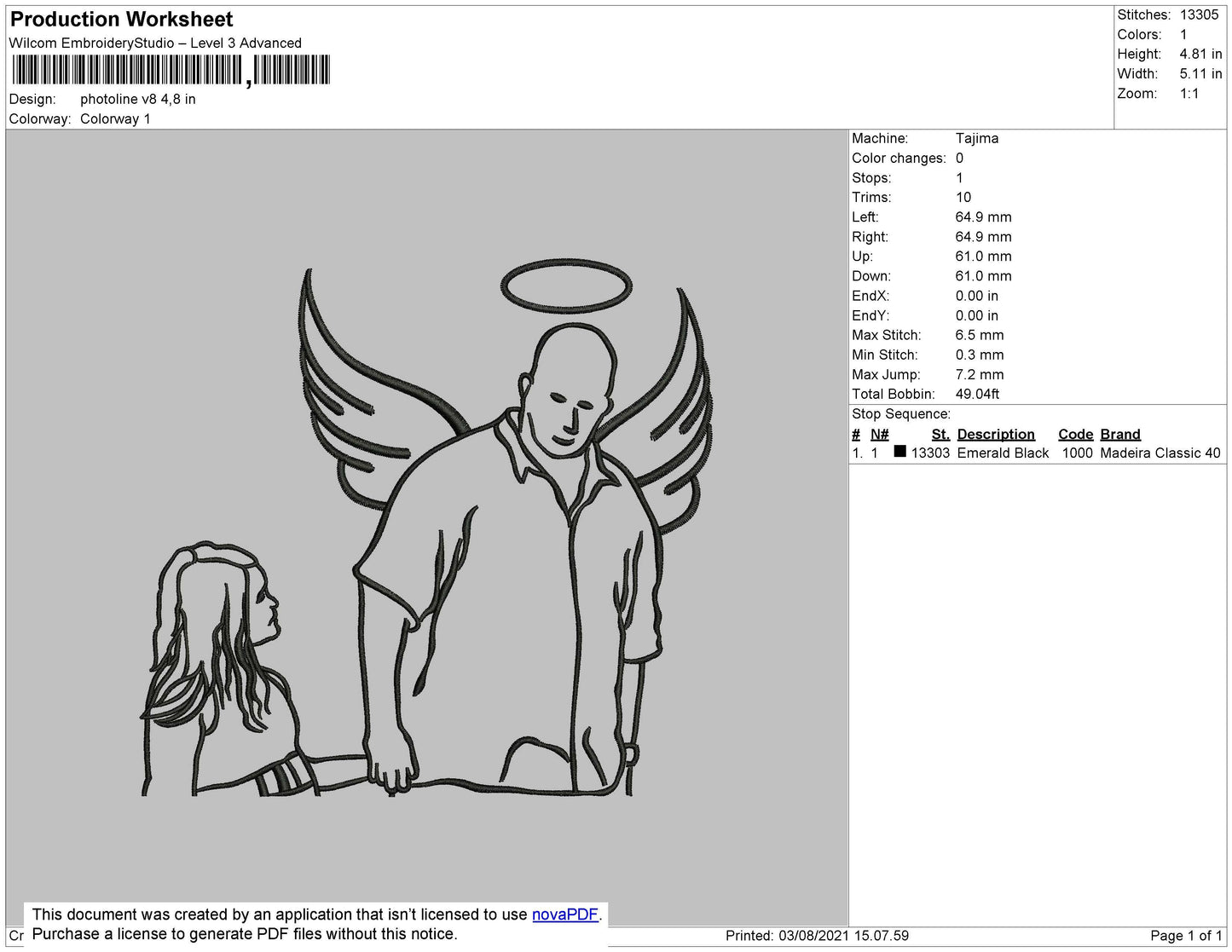Photoline V8 Embroidery File 4 size
