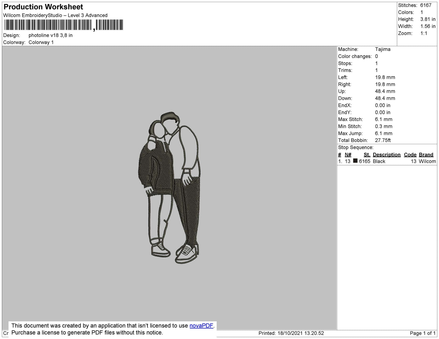 Photo Outline V18 Embroidery File 4 size