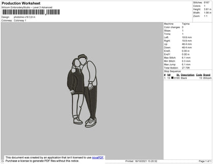 Photo Outline V18 Embroidery File 4 size