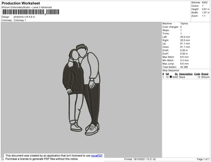 Photo Outline V18 Embroidery File 4 size