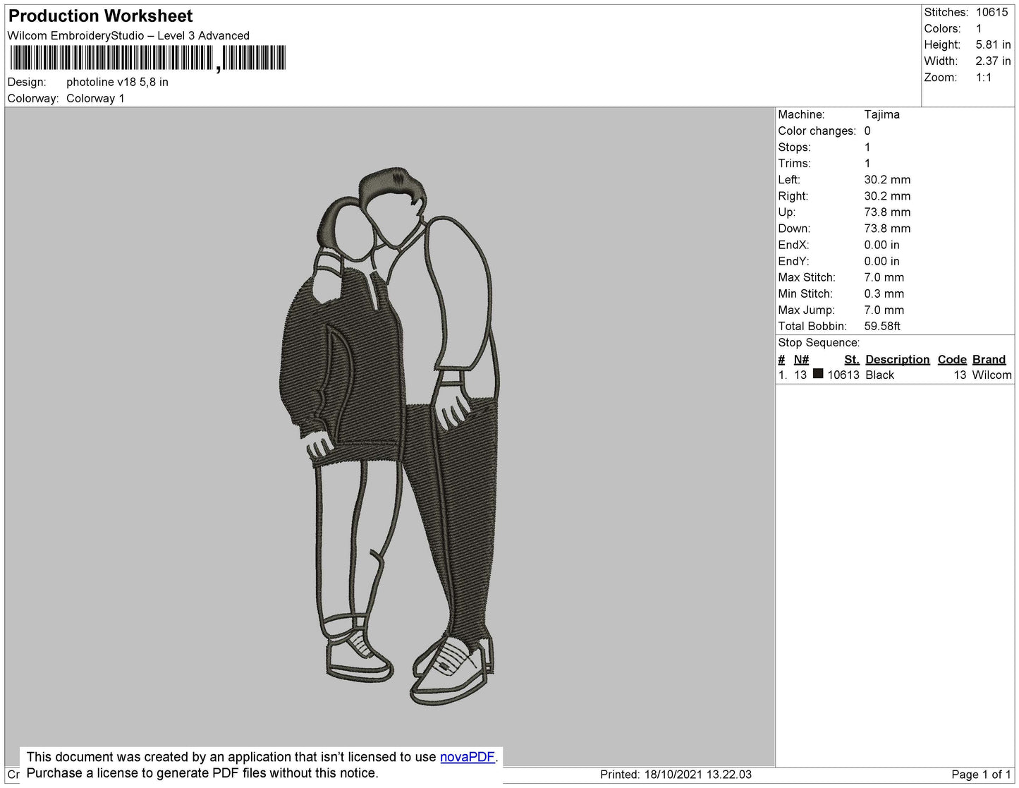 Photo Outline V18 Embroidery File 4 size