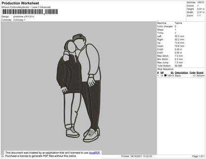Photo Outline V18 Embroidery File 4 size