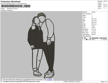 Photo Outline V18 Embroidery File 4 size