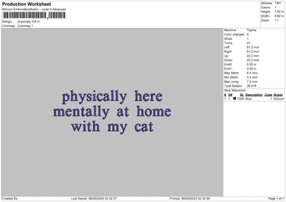 Mentallytext01 Embroidery File 6 sizes