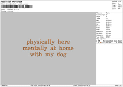 Mentallytext02 Embroidery File 6 sizes