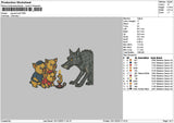 Pigs Wolf Embroidery File 6 sizes