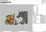 Pigs Wolf Embroidery File 6 sizes