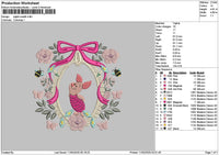Pigletflowers Embroidery File 6 sizes