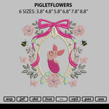 Pigletflowers Embroidery File 6 sizes