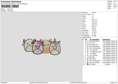 Pigs Embroidery File 6 sizes
