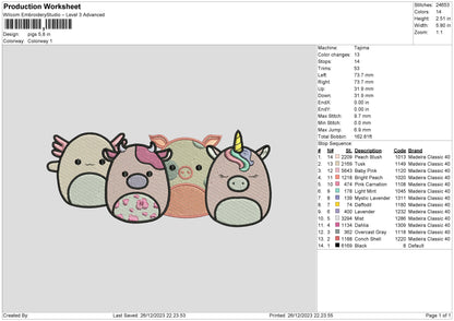 Pigs Embroidery File 6 sizes