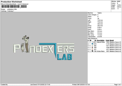 Pindextext Embroidery File 6 sizes