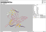 Pink Buttefly Embroidery File 6 sizes
