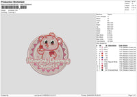 PinkBear Embroidery File 6 sizes