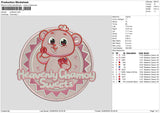 PinkBear Embroidery File 6 sizes