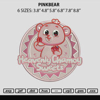 PinkBear Embroidery File 6 sizes