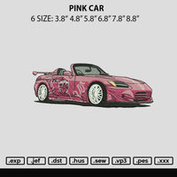 Pink Car Embroidery File 6 sizes