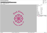 Pink Flower Embroidery File 6 sizes