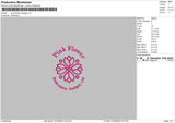 Pink Flower Embroidery File 6 sizes