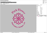 Pink Flower Embroidery File 6 sizes