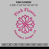 Pink Flower Embroidery File 6 sizes