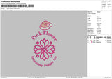 Pinkflowers Xmas Embroidery File 6 sizes