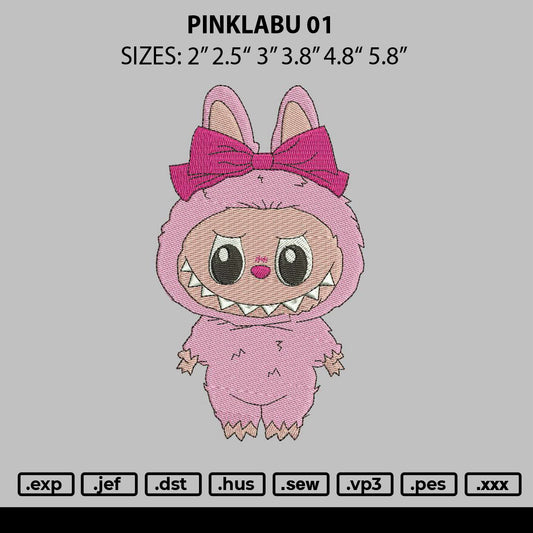 Pinklabu 01 Embroidery File 6 sizes