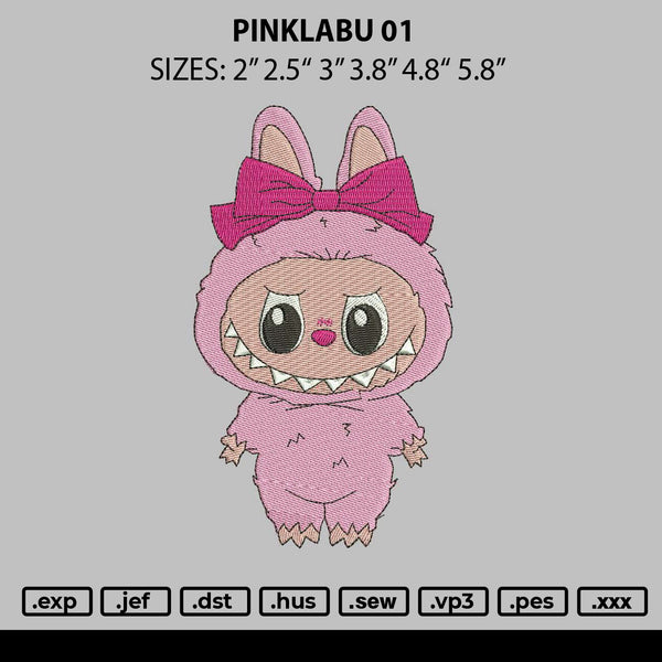 Pinklabu 01 Embroidery File 6 sizes