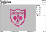 Pink Text Embroidery File 6 sizes