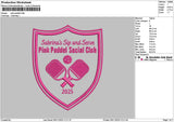 Pink Text Embroidery File 6 sizes