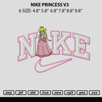 Nike Princess V3 Embroidery File 6 sizes