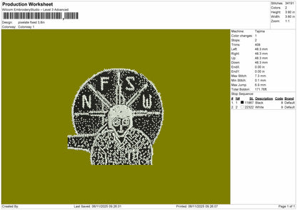Pixelatetext Embroidery File 6 sizes