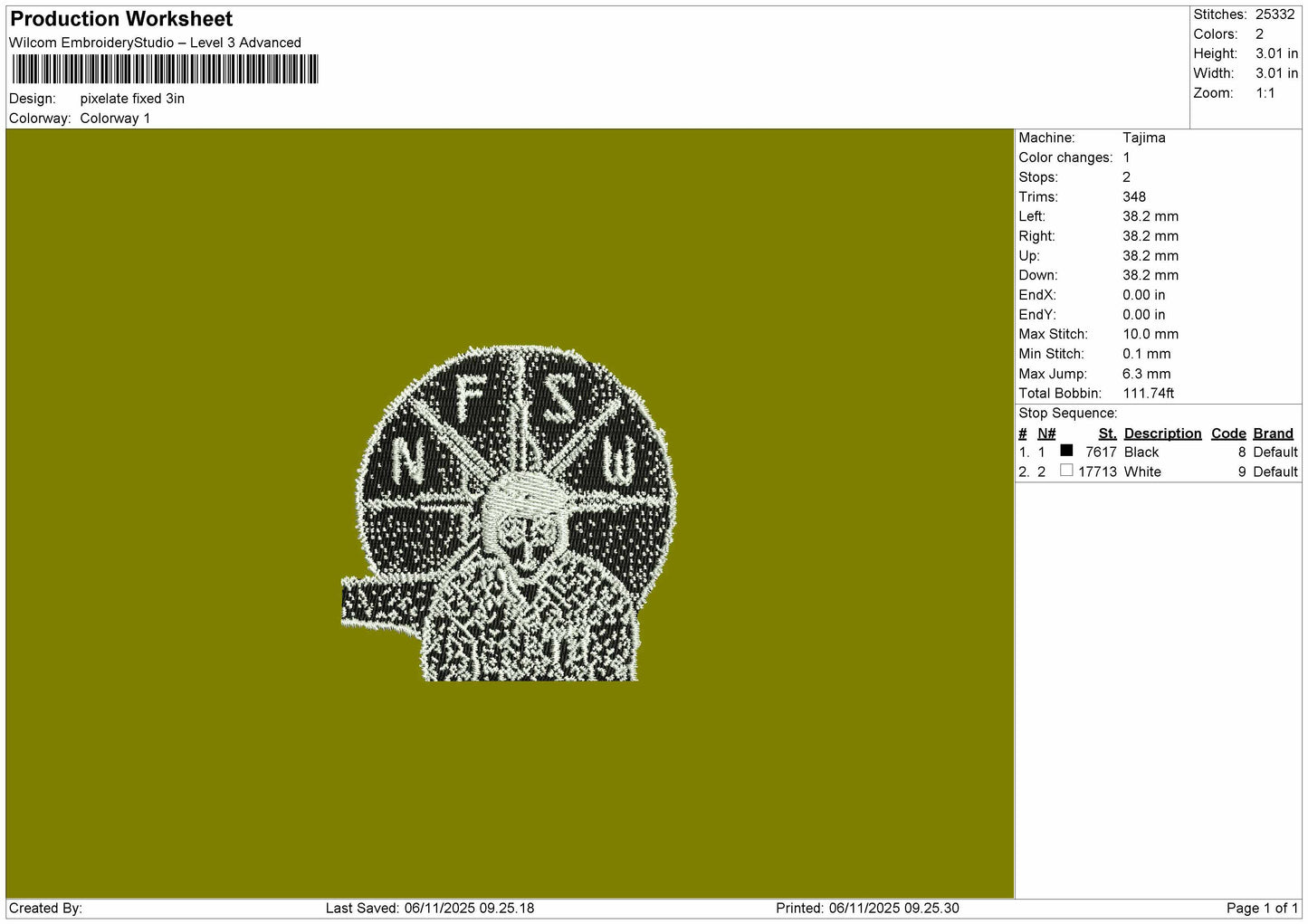 Pixelatetext Embroidery File 6 sizes
