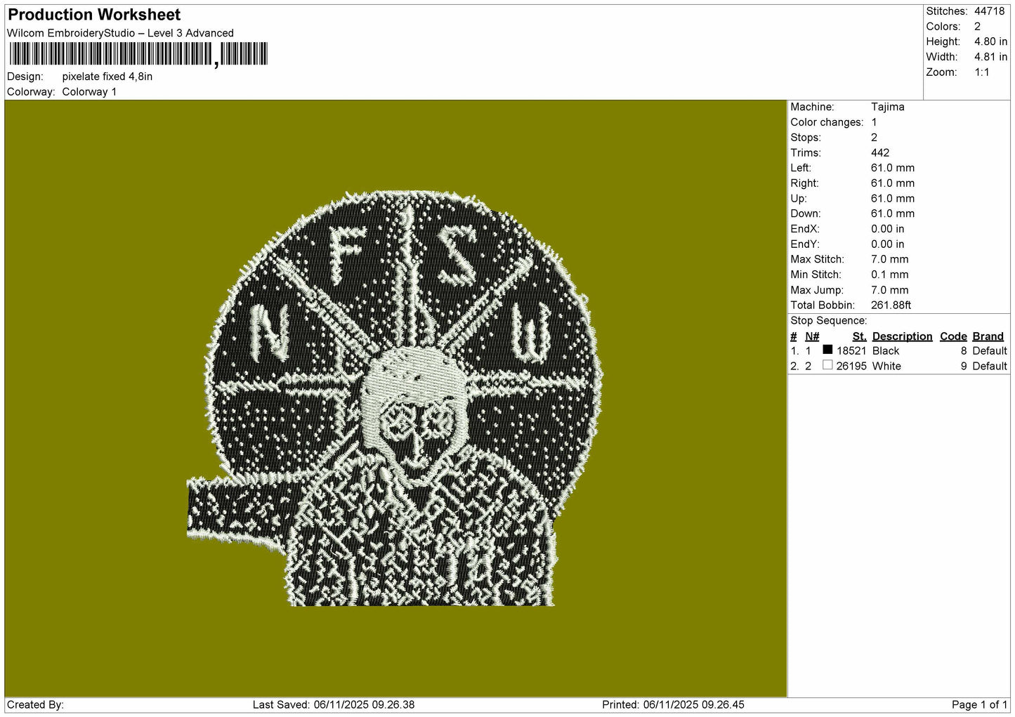 Pixelatetext Embroidery File 6 sizes
