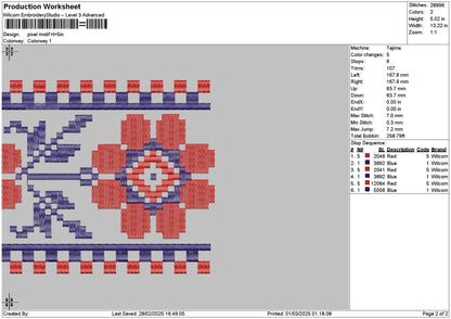 Pixel Motif 0103 Embroidery File 6 sizes
