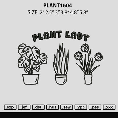 Plant1604 Embroidery File 6 sizes