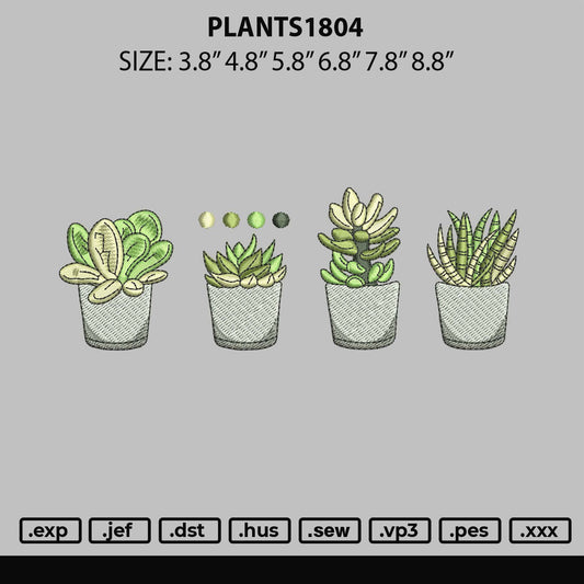 Plants1804 Embroidery File 6 sizes