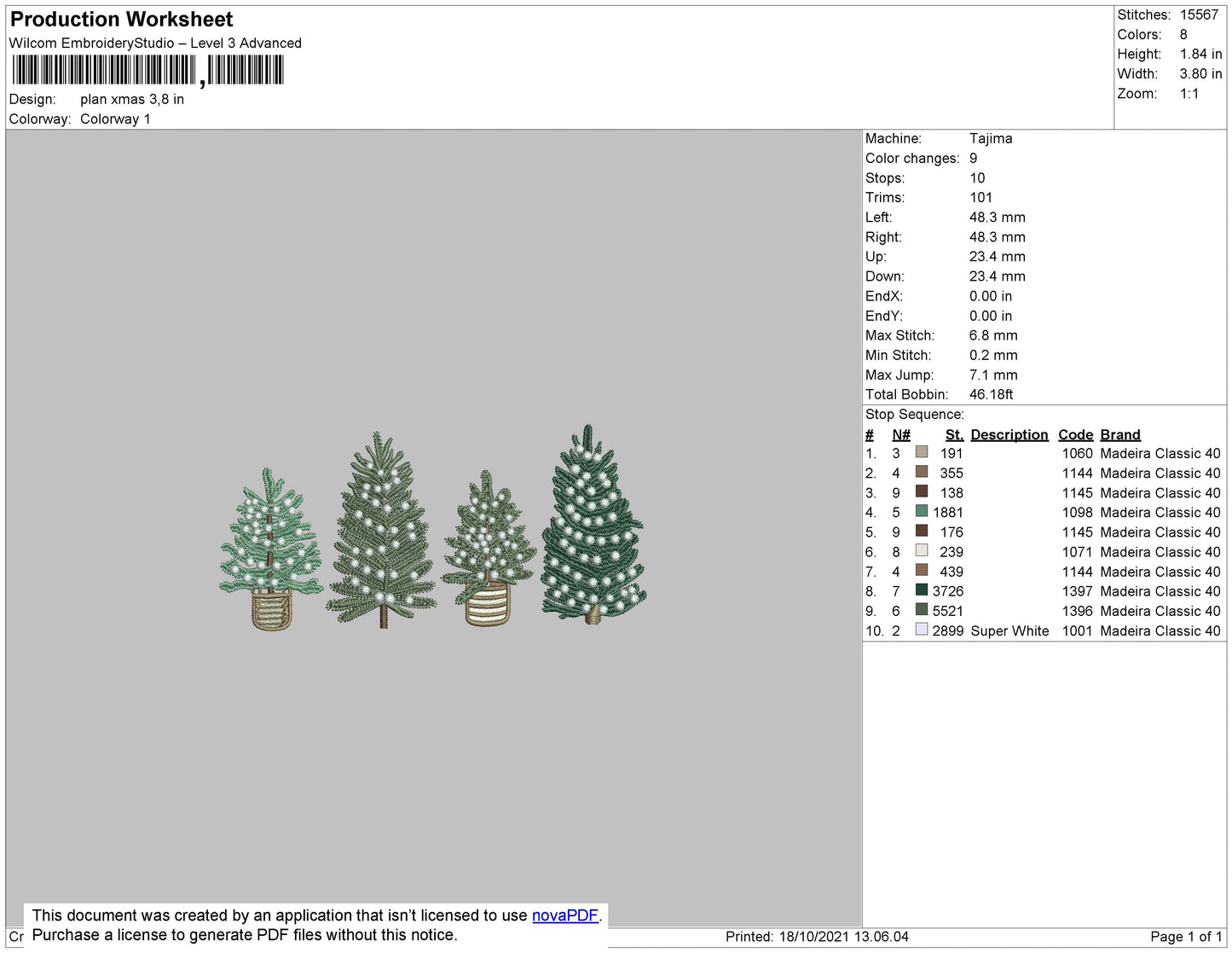 Plan Xmas Embroidery File 4 size