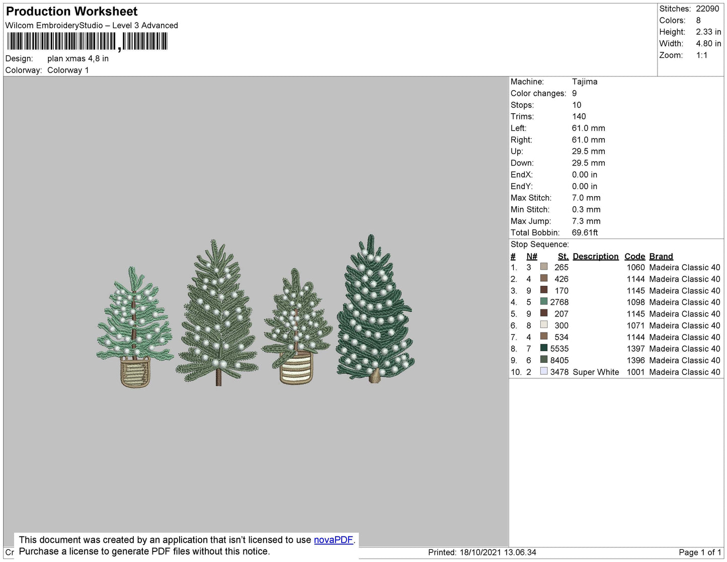 Plan Xmas Embroidery File 4 size