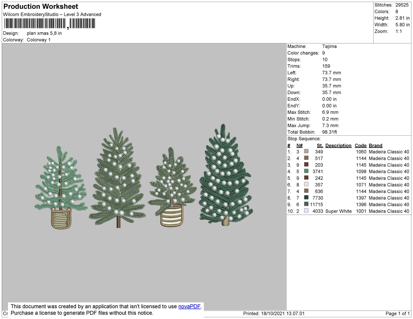 Plan Xmas Embroidery File 4 size