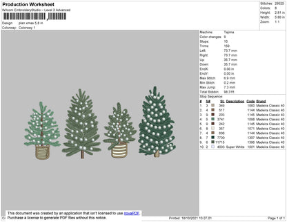 Plan Xmas Embroidery File 4 size