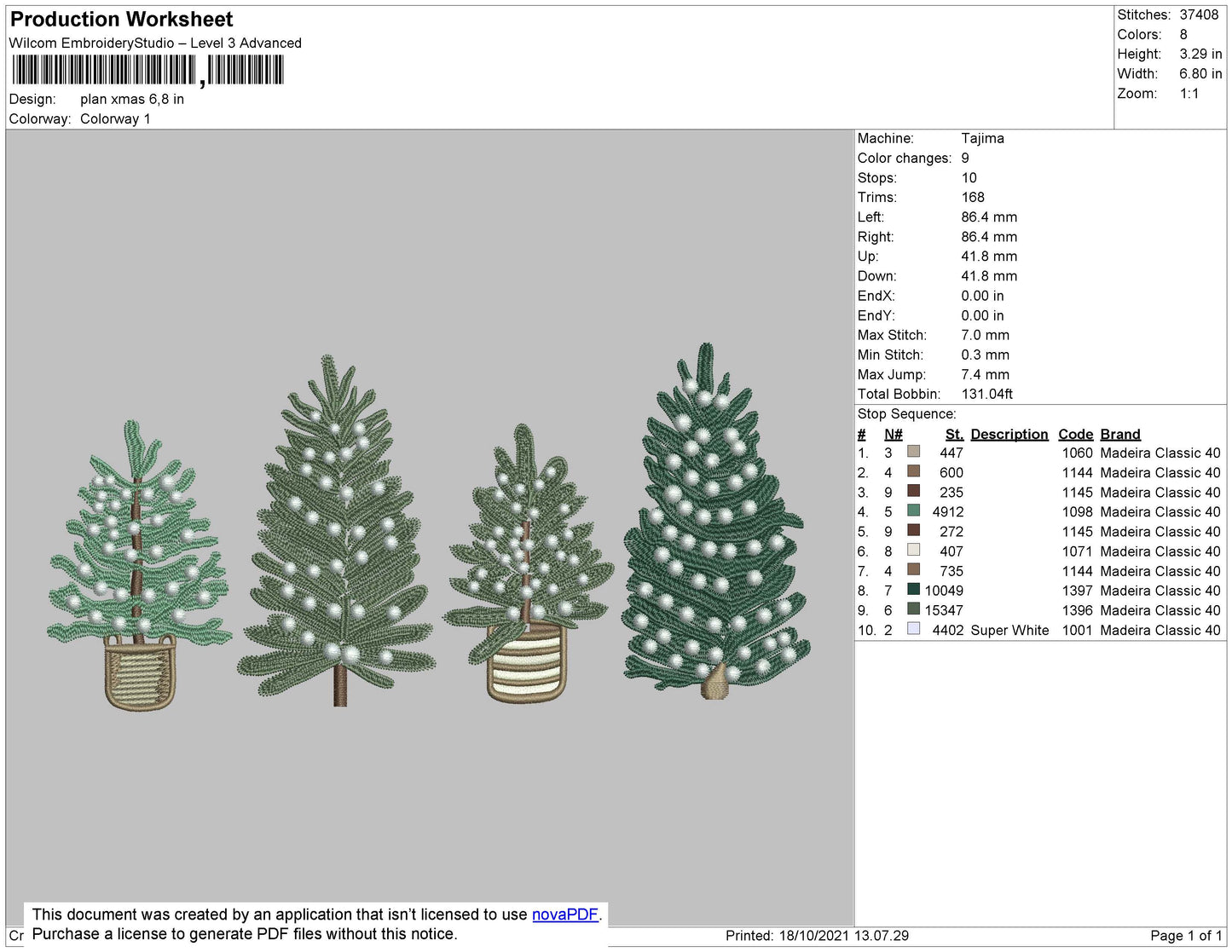 Plan Xmas Embroidery File 4 size