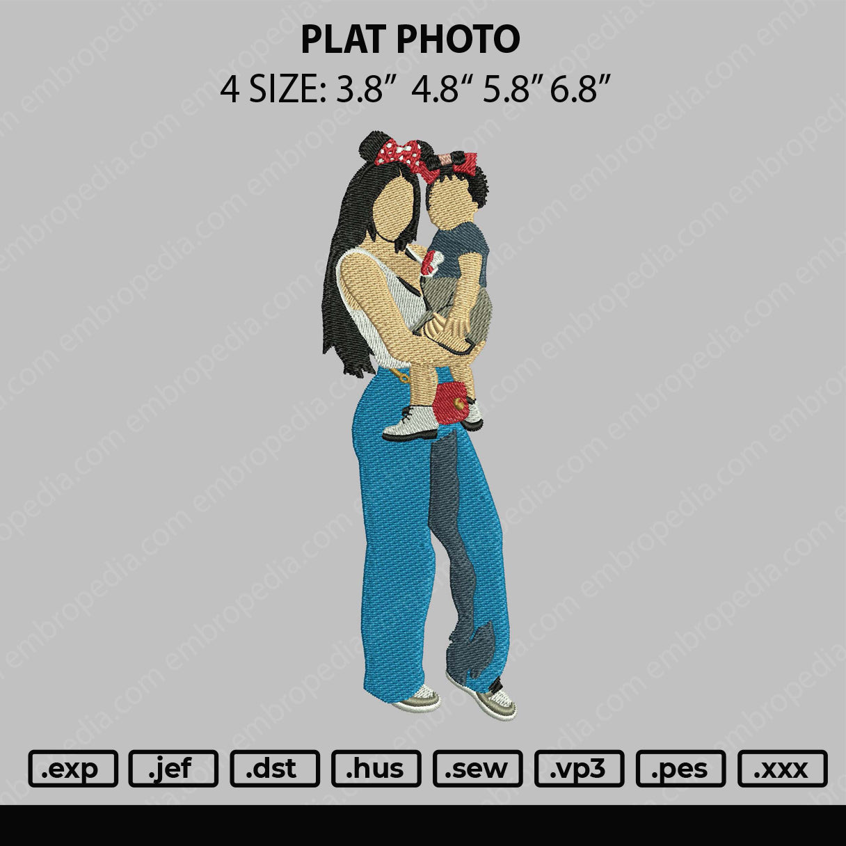 Plat Photo Embroidery File 4 size
