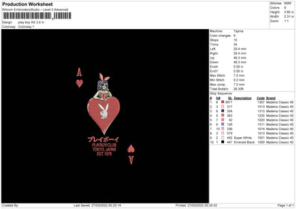 Playboy AS Embroidery File 4 size