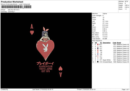 Playboy AS Embroidery File 4 size
