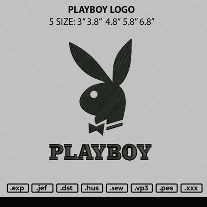 Playboy Logo Embroidery File 5 size