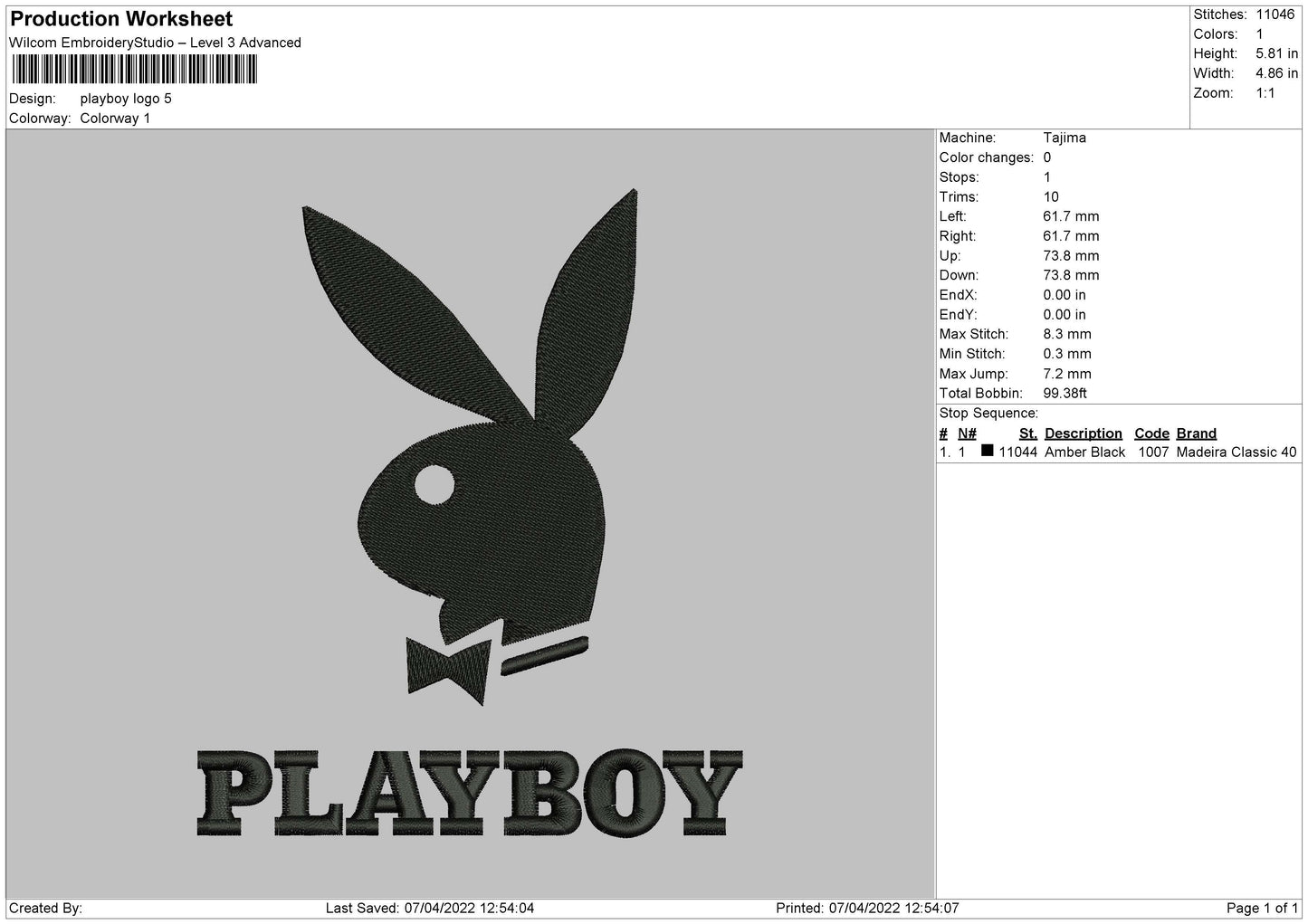 Playboy Logo Embroidery File 5 size