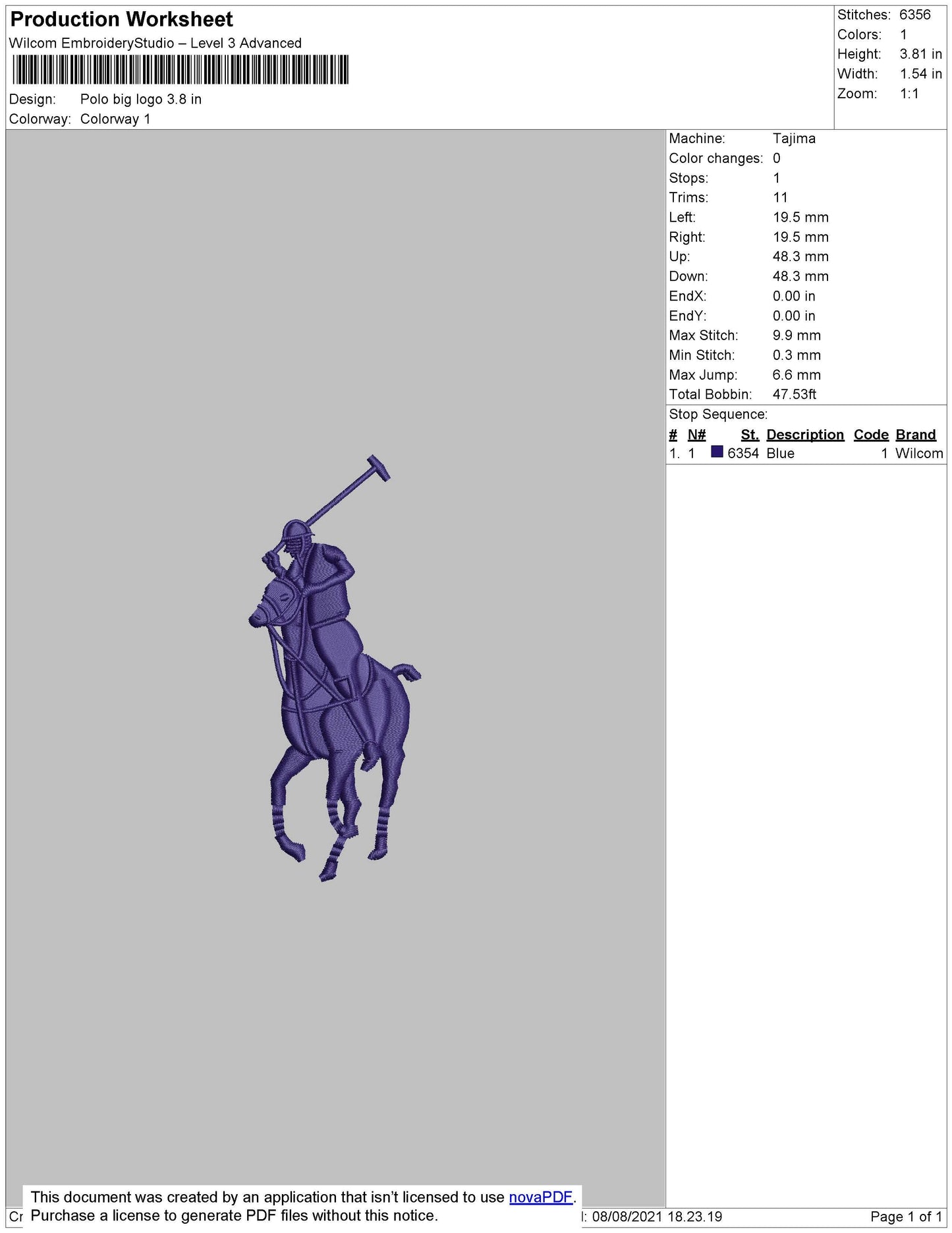 Polo 2 option Embroidery File Design