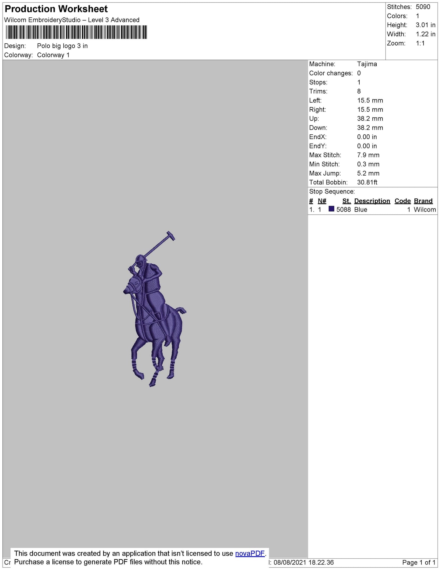 Polo 2 option Embroidery File Design